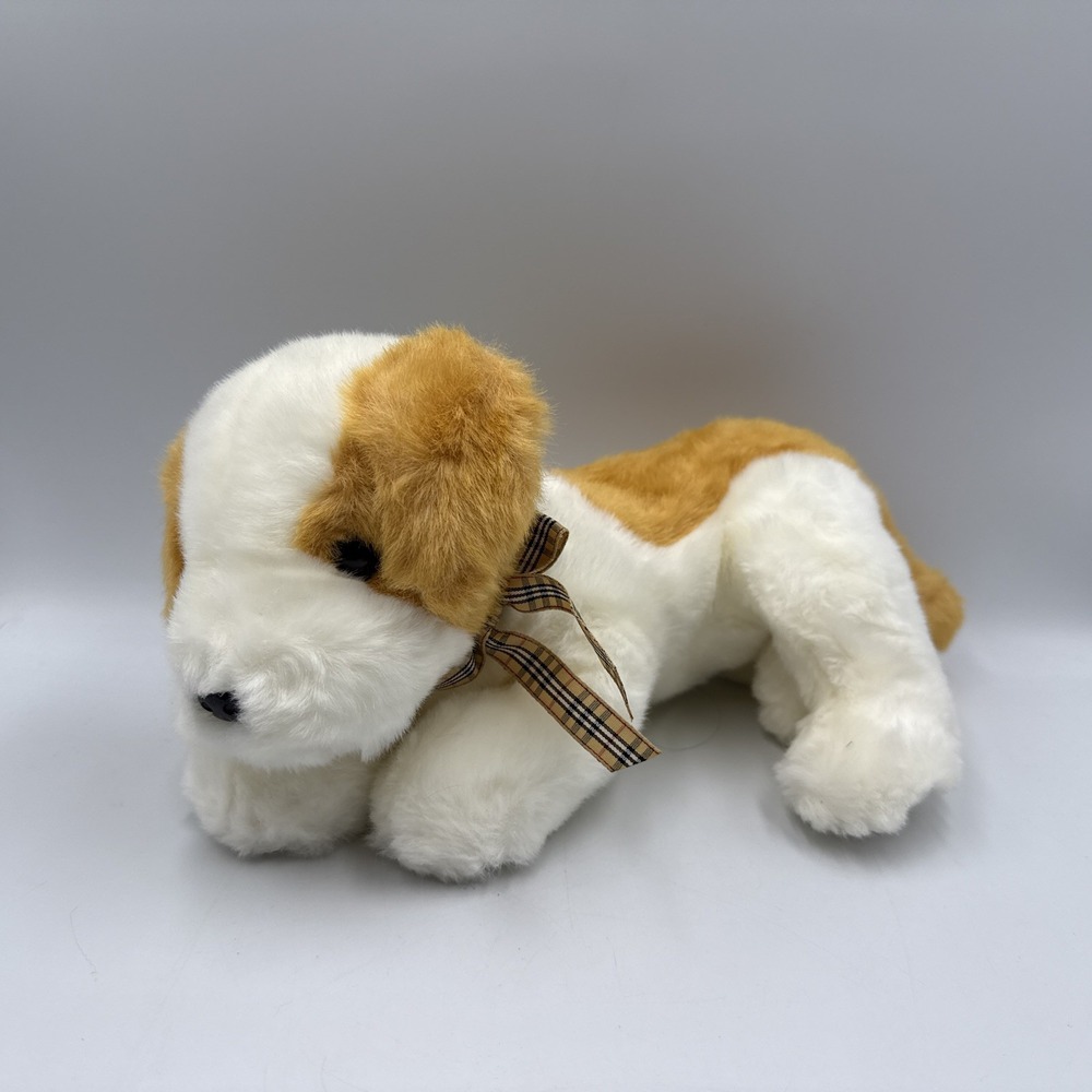 TY Beanie Buddies Dog Plush Romper Orange White Stuffed Animal 12 Inch 2001
